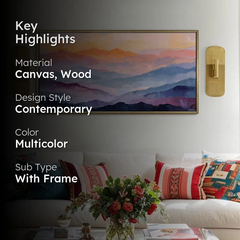 Layered Hills Canvas Wall Painting With Frame media 2