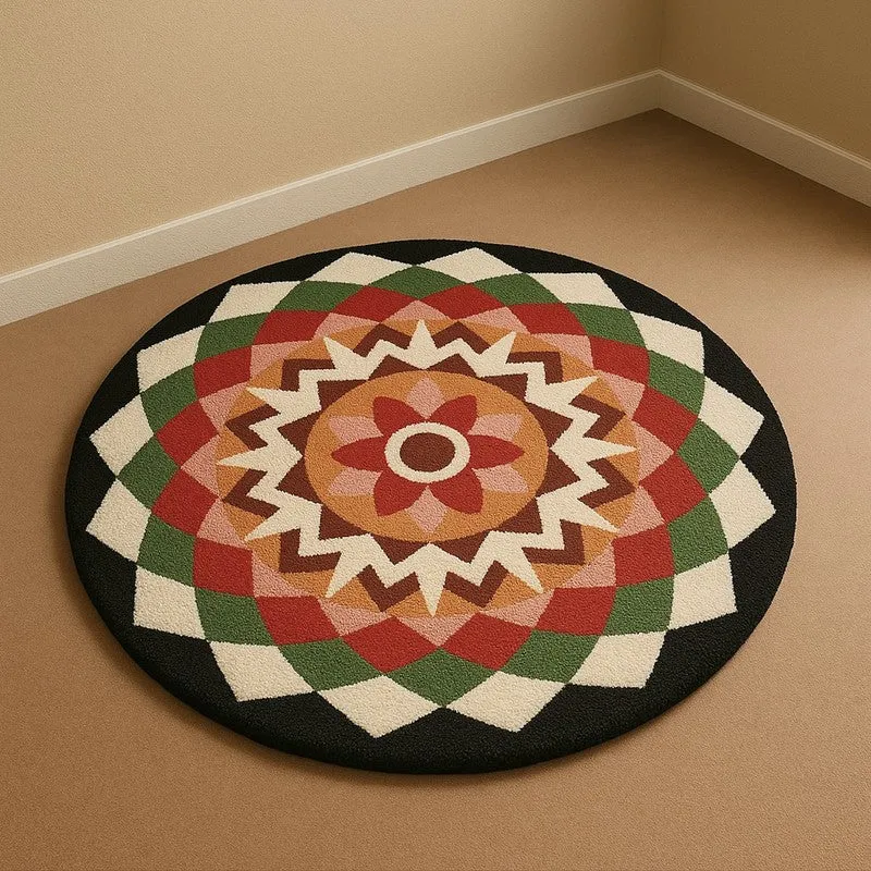Onyx Mandala Rangoli Micro Fibe Rug media 5