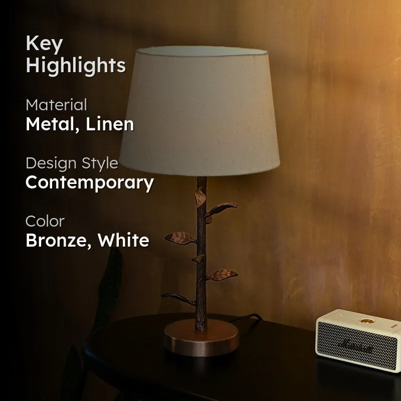 Neyla Metal Table Lamp - Bronze,White media 2