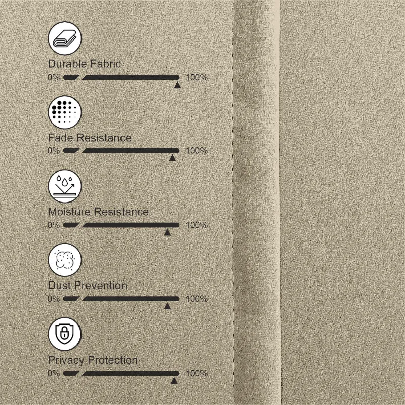 Esme Tab Top Medium Width Curtain - Beige media 6