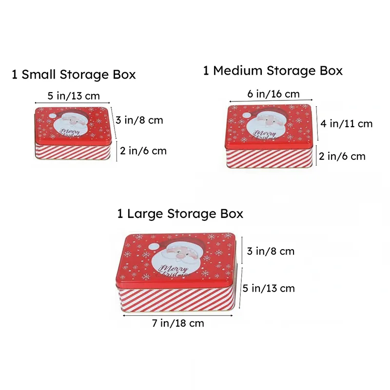 Santa Stripe Storage Box - Set Of Three media 7