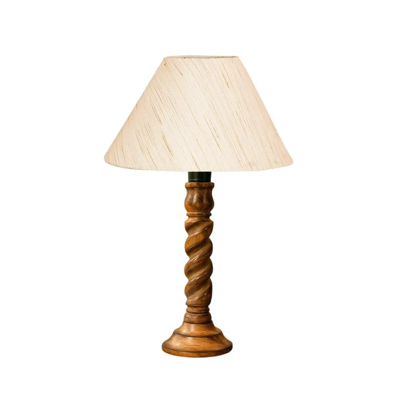 Elvane Auro Wooden Table Lamp - Ivory media 5
