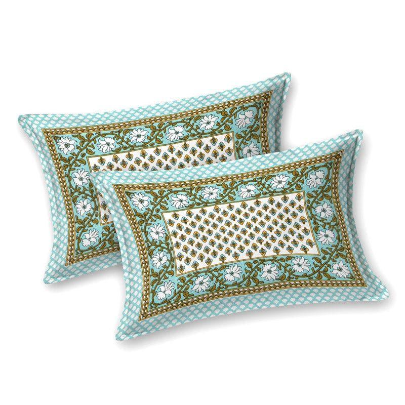 Prerna Ethnic Printed Cotton Bedsheet (Green) - 140 TC media 6
