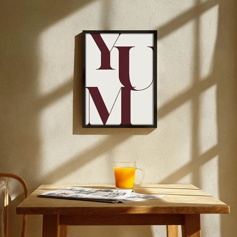 YUM Font Archival Canvas Wall Art - Black media 1