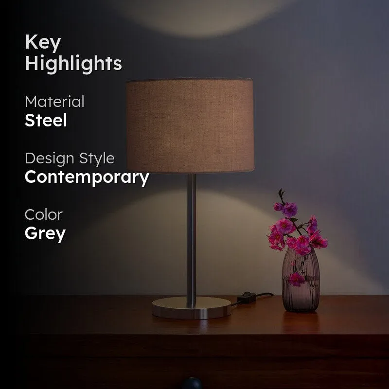 Noctra Orin Glow Metal Table Lamp - Grey media 2