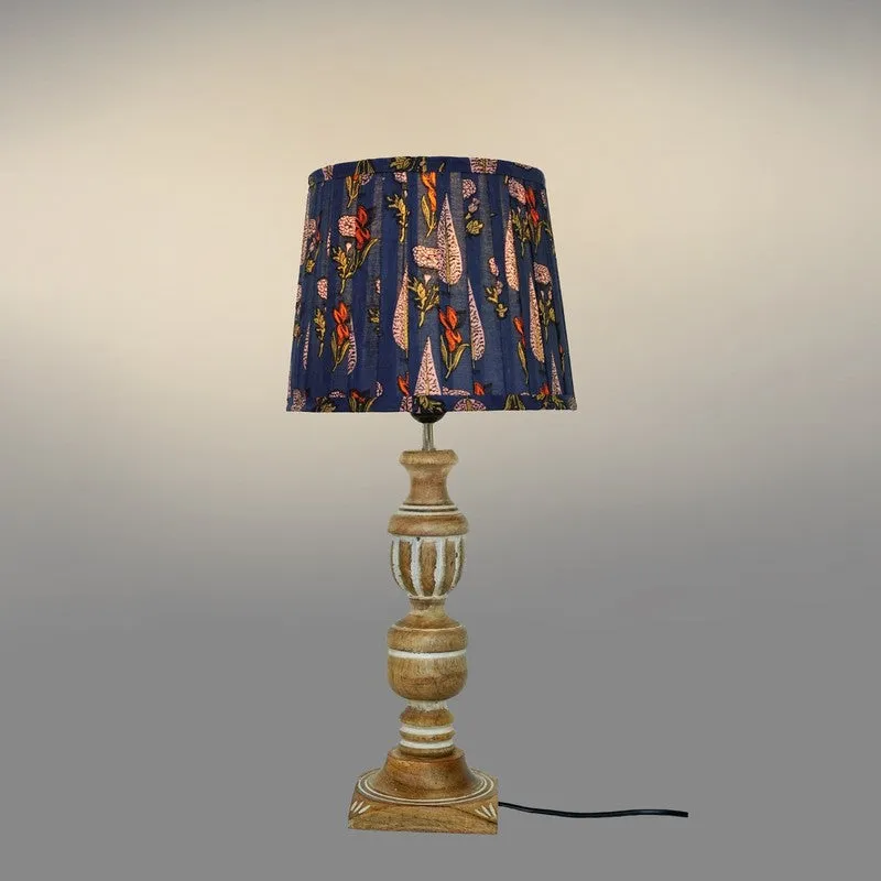 Twilight Flora Wooden Base Cotton Table Lamp - Multicolor media 4