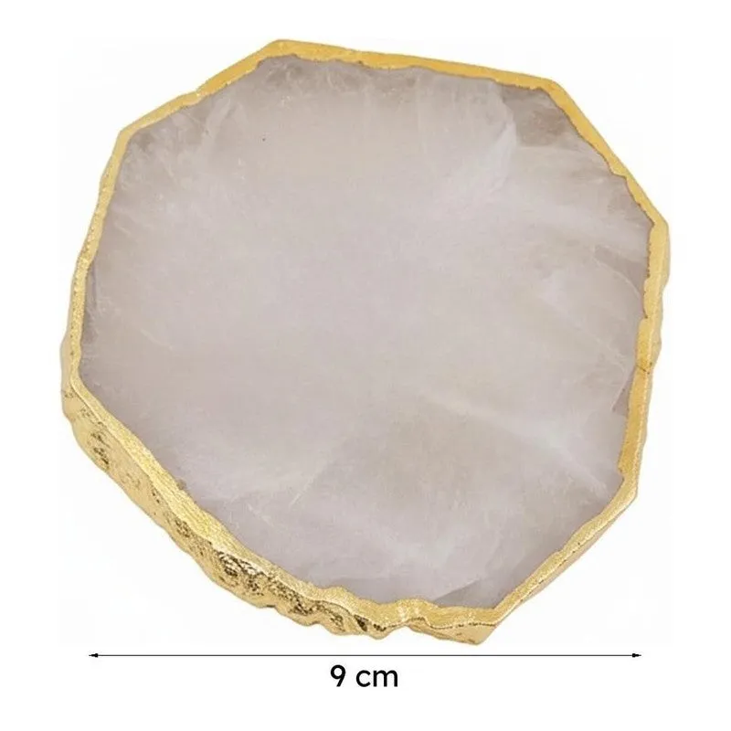 Vita Rosa Rose Quartz Coaster With Napkin Ring - Twelve Piece Set media 7