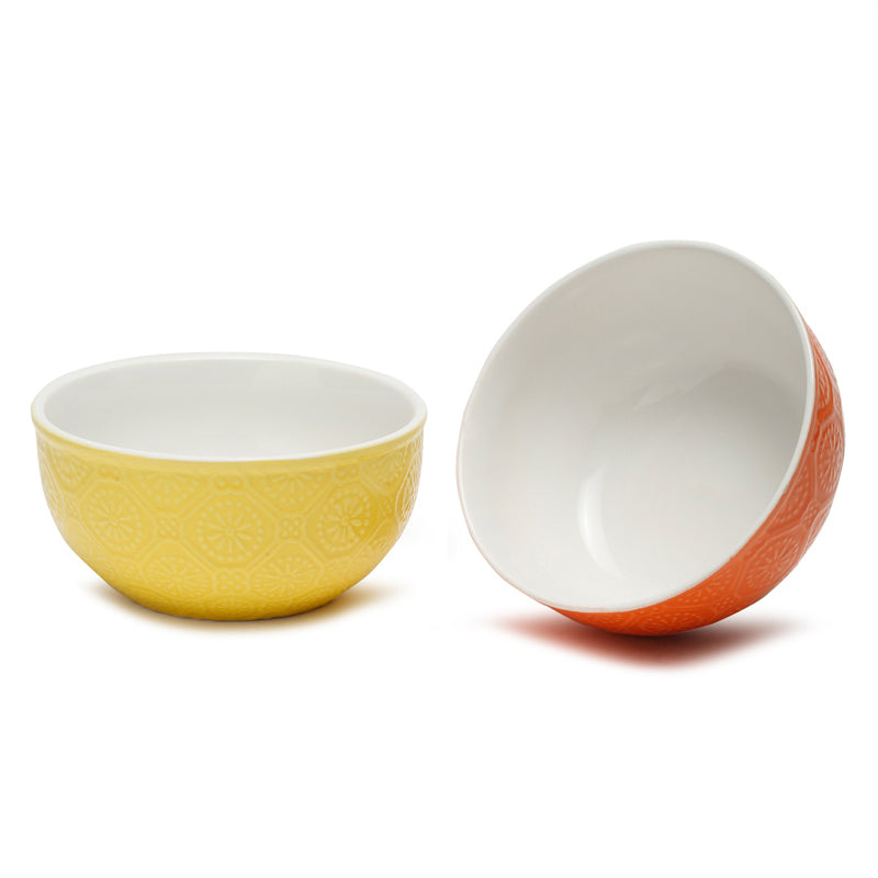 Cuppa Serving Bowl (Yellow,Orange,600 mL) - Set Of Two media 4