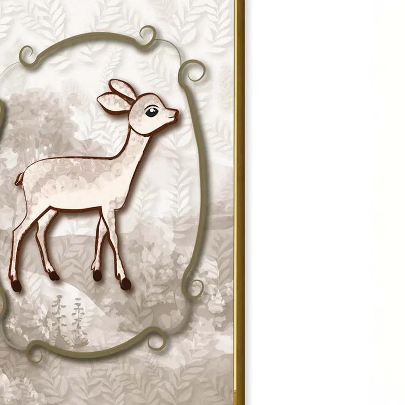 Fawn Fern Wall Art with Gold Frame media 5