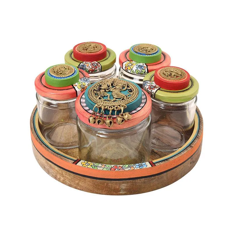 Dharohar Jar Set With Tray - Six Piece Set media 3