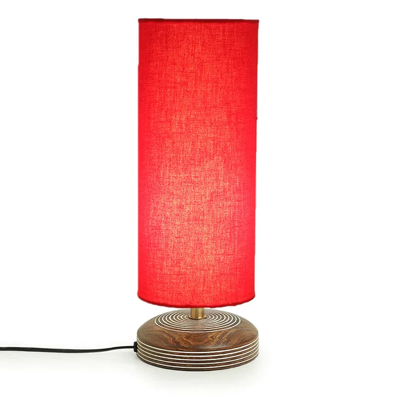 Savera Siera Fabric Table Lamp - Red,Brown media 5