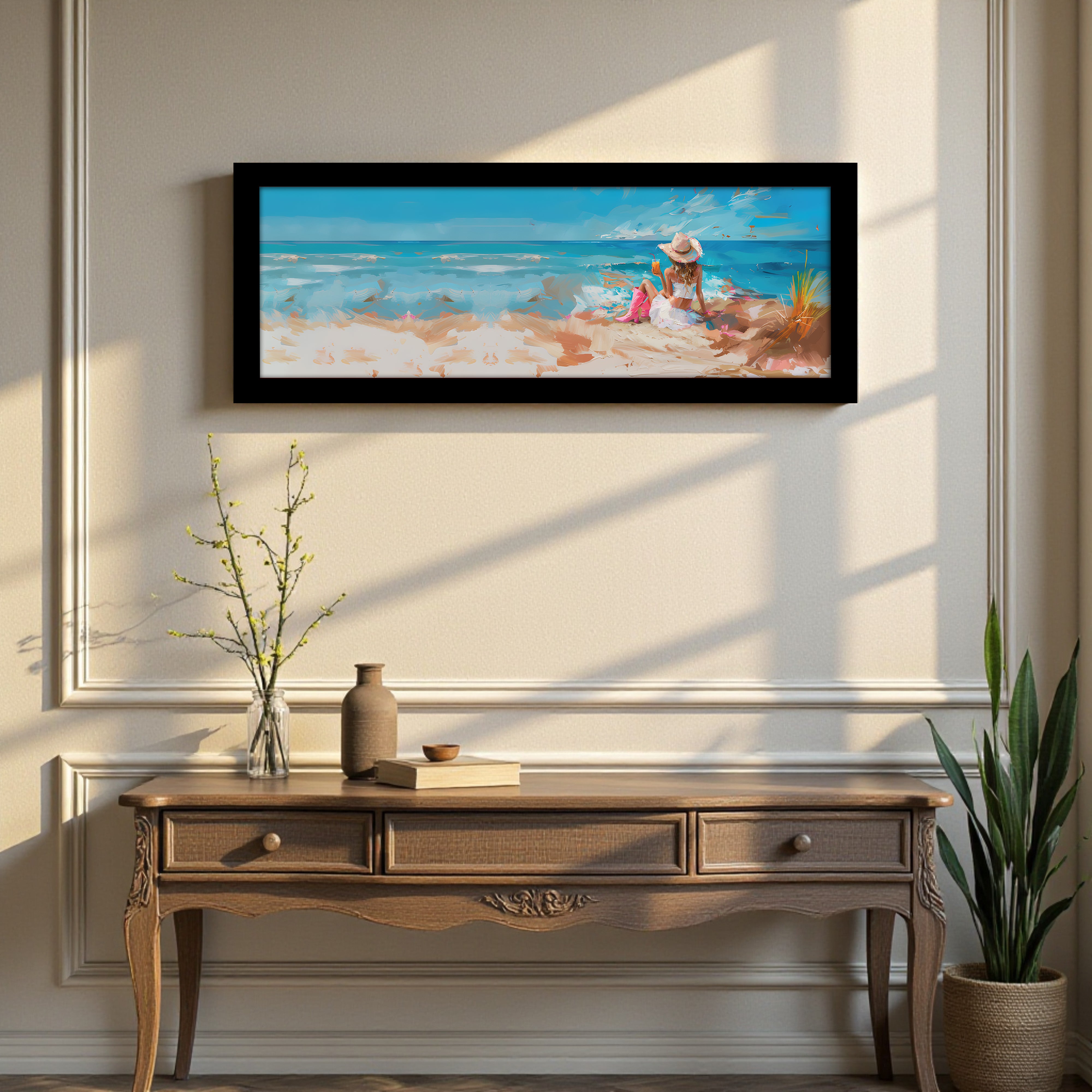 Solarae Summer Beach Wall Painting With Frame