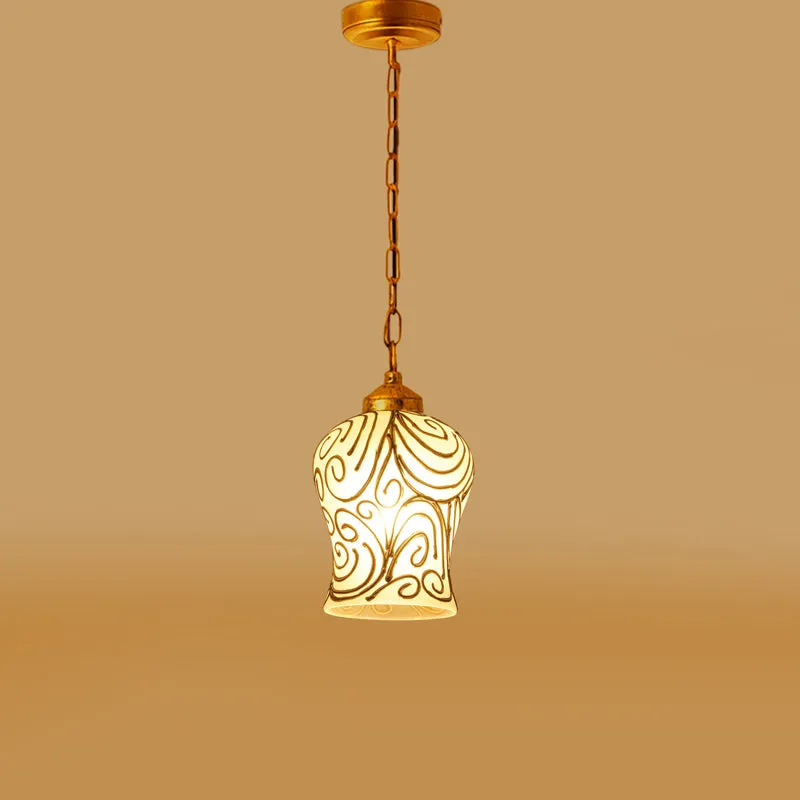 Mosaic Swirl Metal & Glass Ceiling Lamp media 6