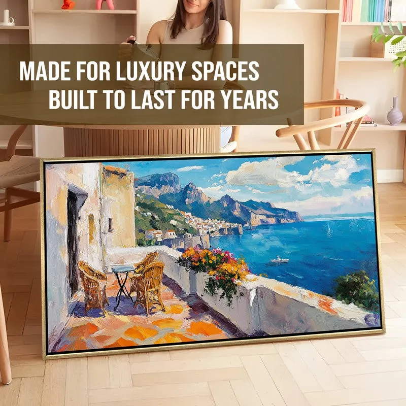Terrace of Blue Canvas Wall Painting With Frame media 7
