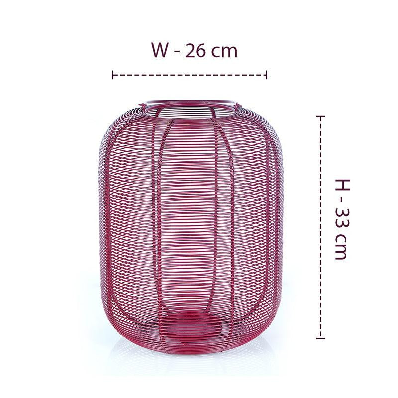 Woven Glow Painted Metal Table Lamp - Pink media 9