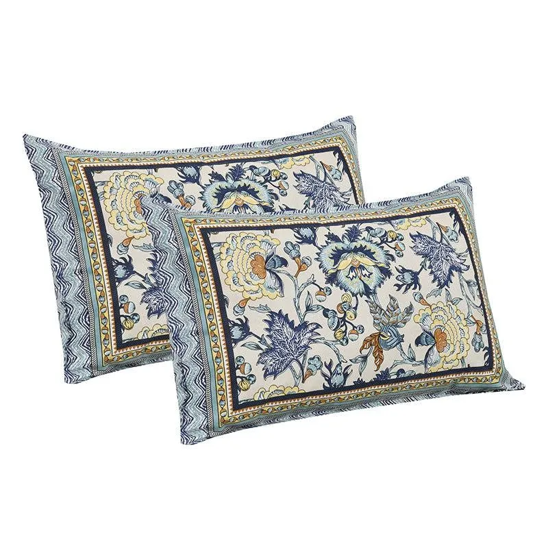 Yukta Printed Cotton Bedsheet (Blue) - 160 TC media 5