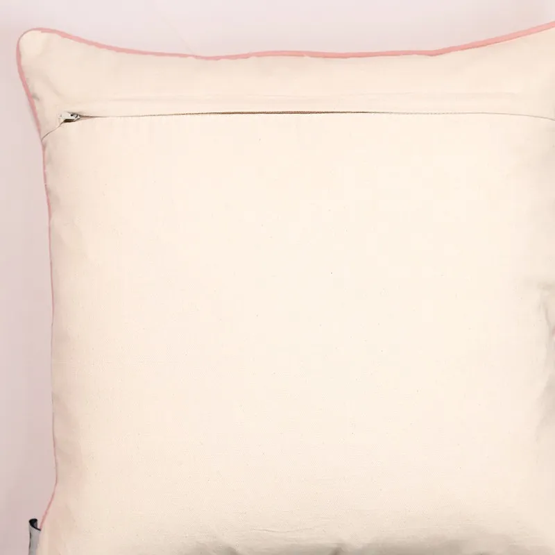Lavendar Luxe Embroidered Cotton Cushion Cover media 5