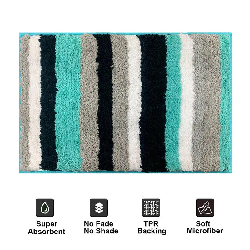Luxe Stripes Bath Mat - Aqua media 6