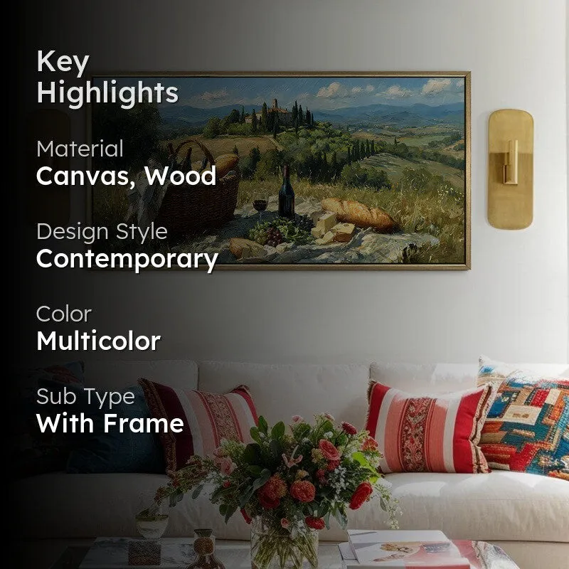Rustic Picnic Canvas Wall Painting With Frame media 2
