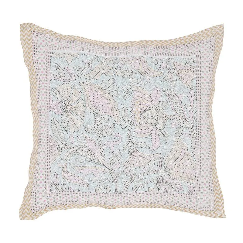 Viya Flora Diwan Set (Light Pink & Blue) - Eight Piece Set media 5