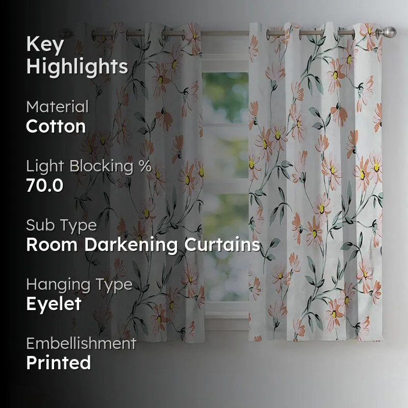 Floral Whispers Cotton Curtain - Set Of Two media 2
