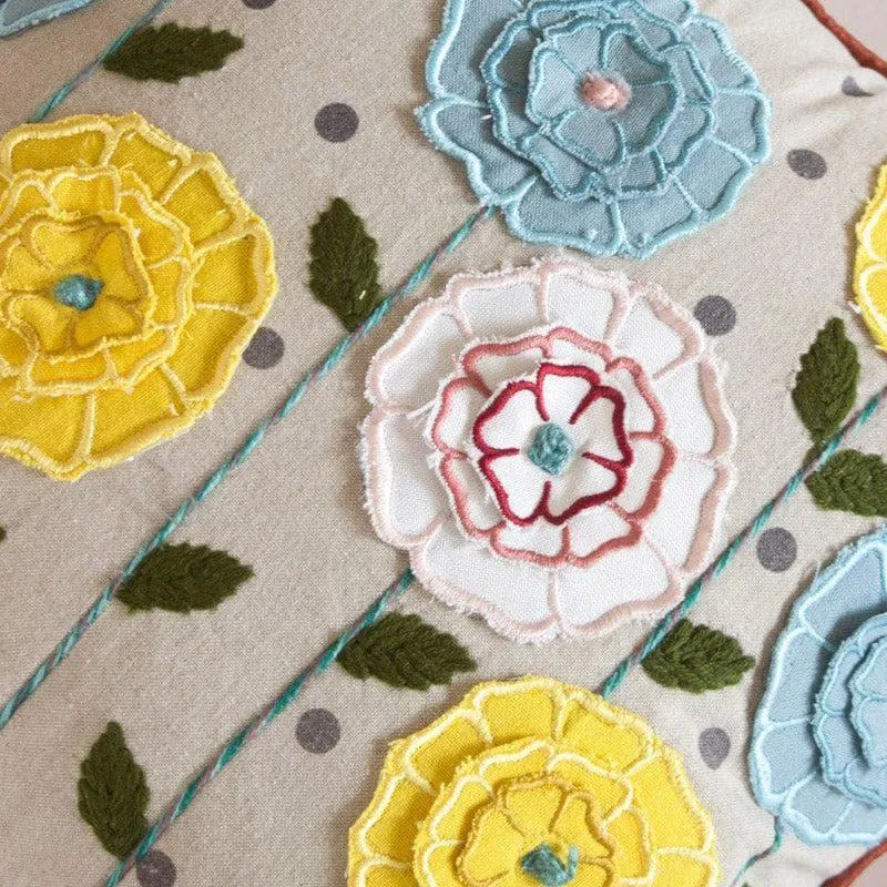 Chrysanthemum Embroidered Cushion Cover media 3