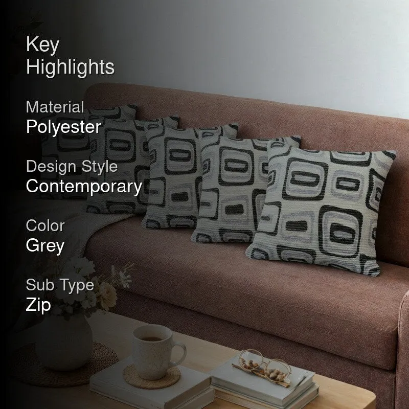 Squarecraft Cushion Cover (Grey) - Set Of Five media 2