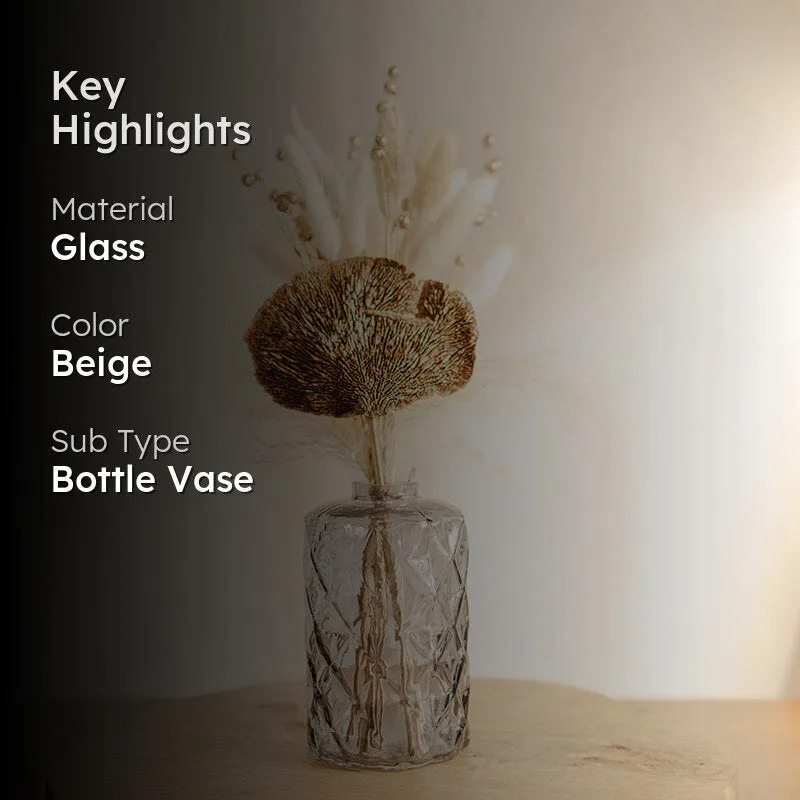 Elegant Glass Vase With Dried Flower Bunch media 2
