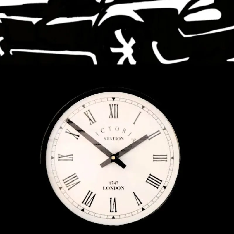 Car Steel Analog Wall Clock - Black media 5
