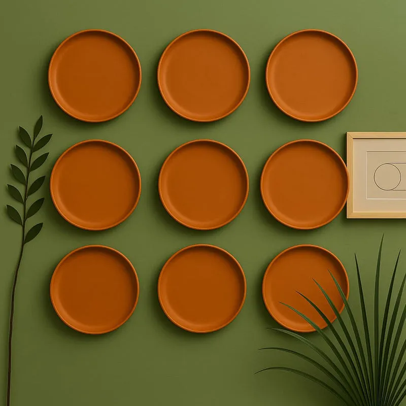 Terrya Handcrafted Terracotta Wall Plate - Set Of Nine media 1