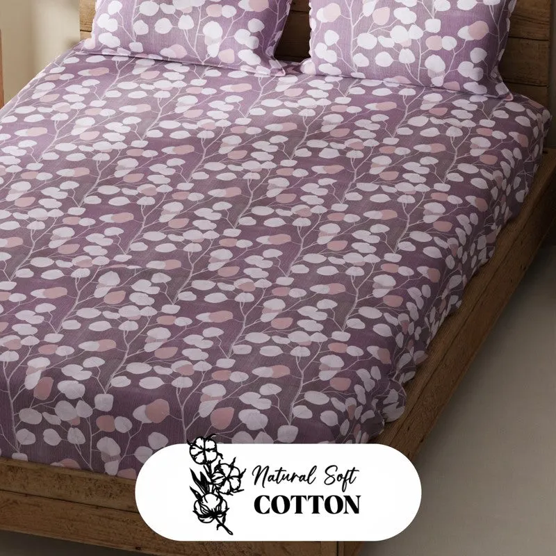 Rivara Bedsheet (Plum) - 115 GSM media 5