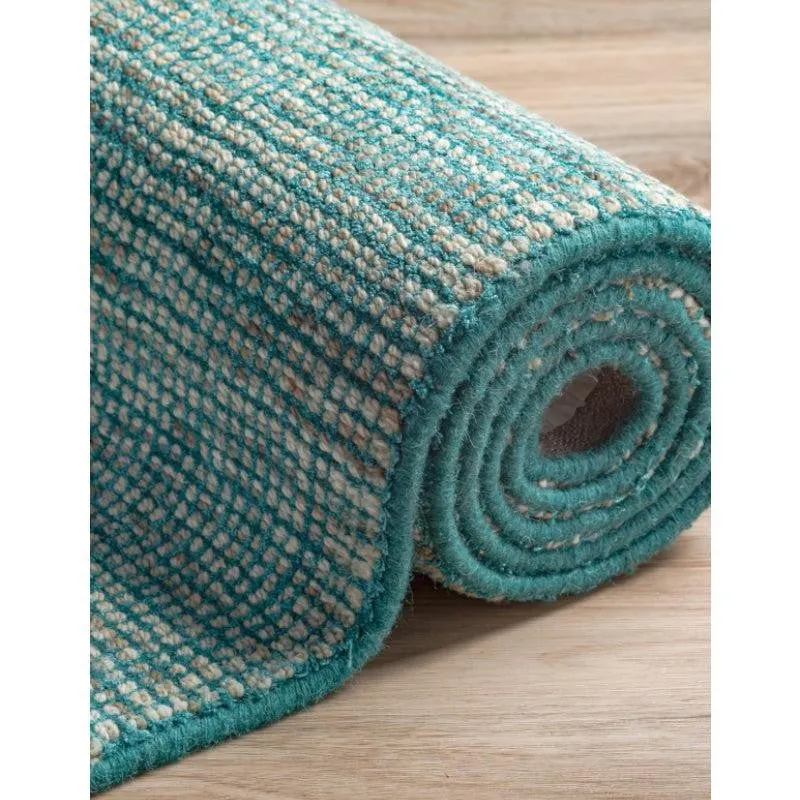 Thread Tale Hand Woven Wool Rug - Blue & Brown media 4