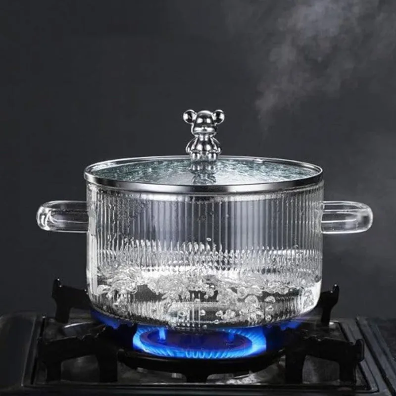 Thermelle Glass Cooking Pot With Lid - 1.6 L media 5