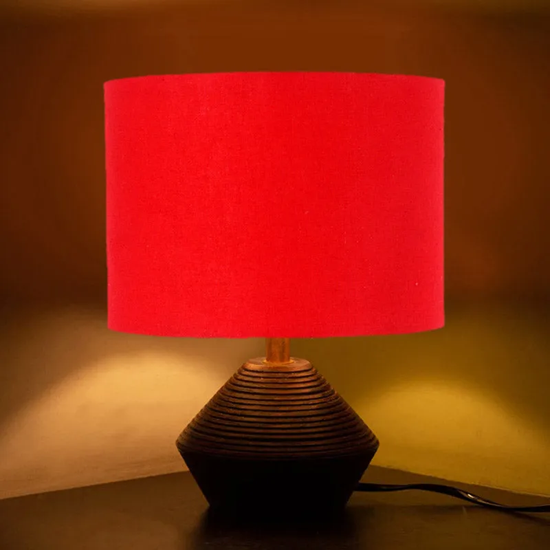 Yami Wooden Table Lamp - Brown,Red media 1