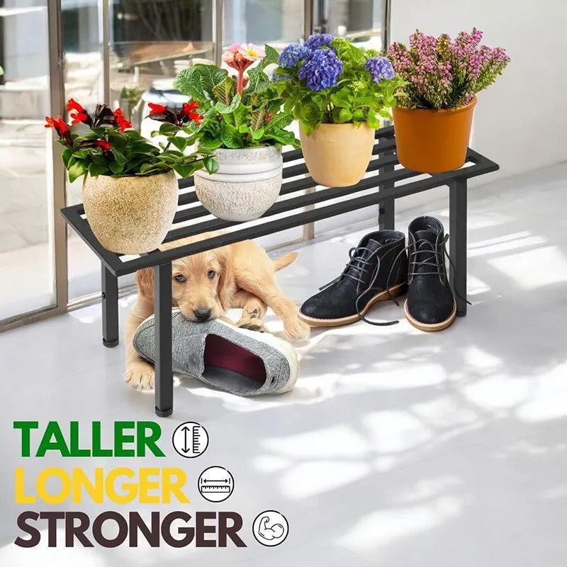 Obsidian Leaf Metal Planter Stand - Set Of Two media 6