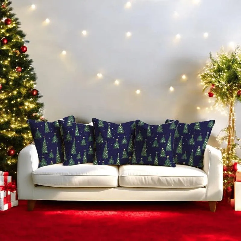 Starry Spruce Velvet Christmas Cushion Cover media 4