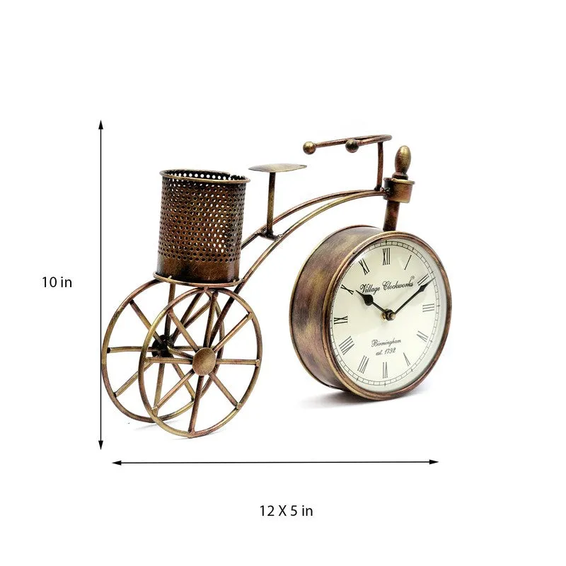 Vintage Cycle Charm Metal Table Clock media 8