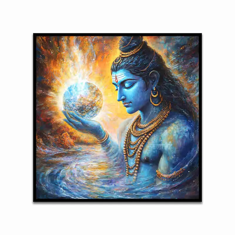 Shiva Of Cosmos Canvas Wall Art With Frame media 4