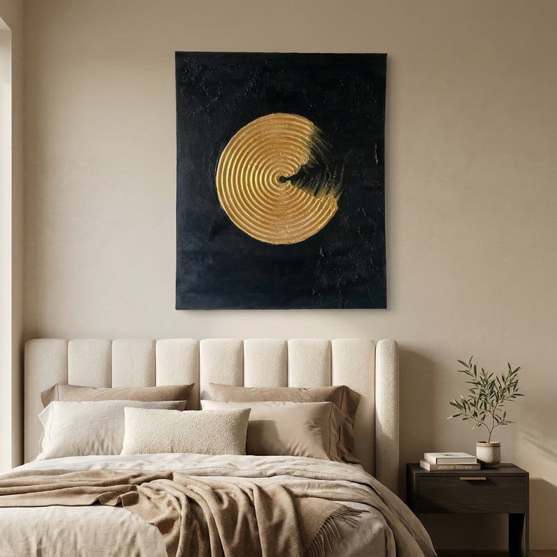 Golden Orbit Handmade Canvas Wall Painting media 11