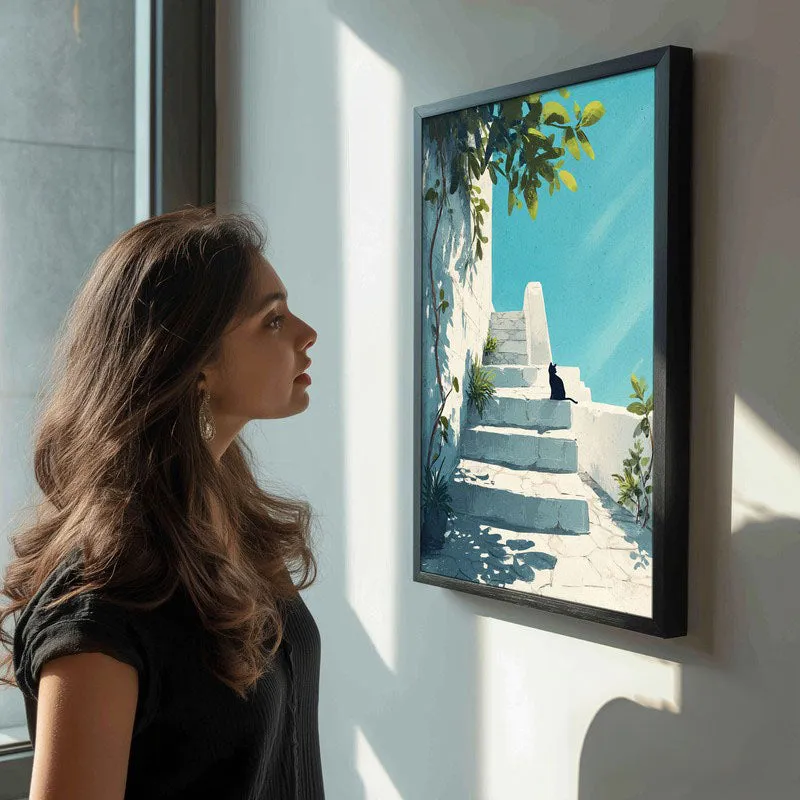 Terracotta Trail Canvas Wall Painting - Black Frame media 5