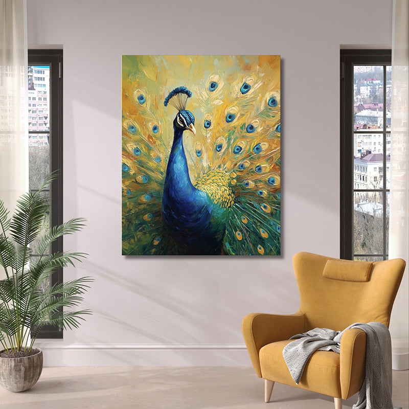 Peacock Majesty Wall Painting
