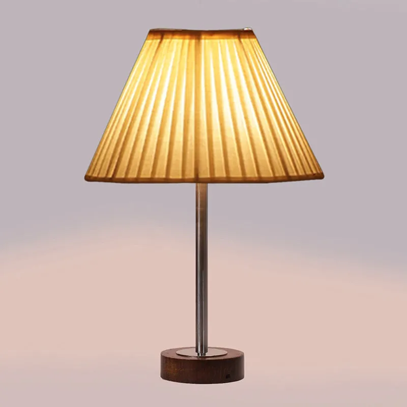 Pleatra Rodin Wooden Table Lamp - OffWhite,Silver,Brown media 5