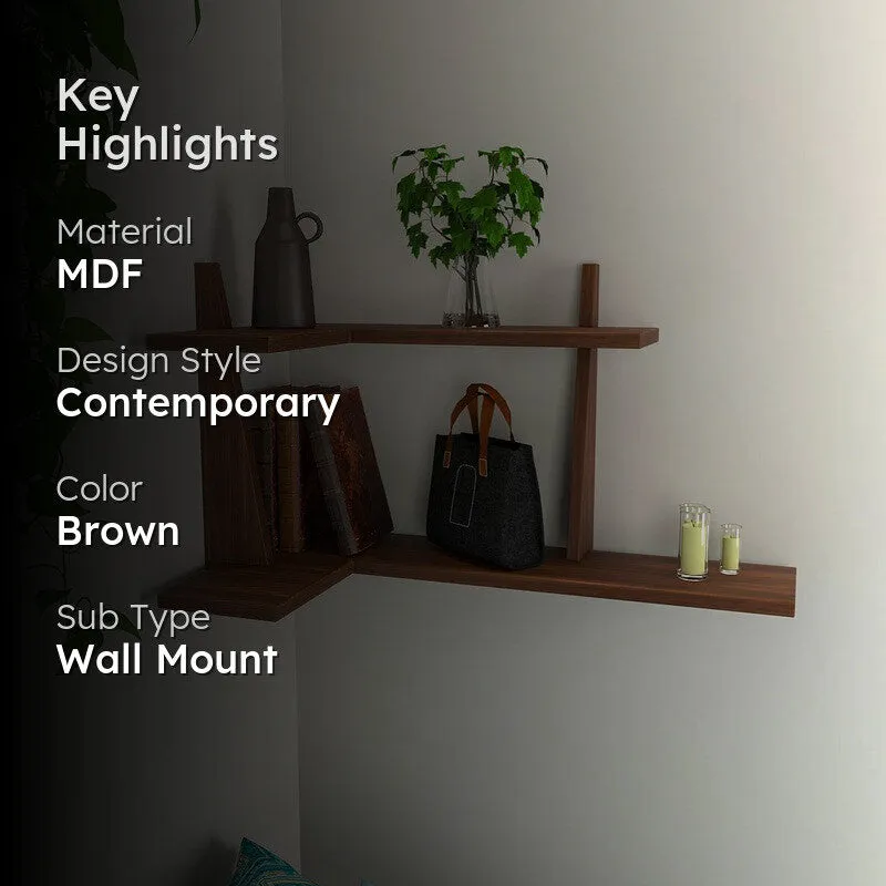 Contemporary Brown MDF Wall-Mounted Bookshelf media 2