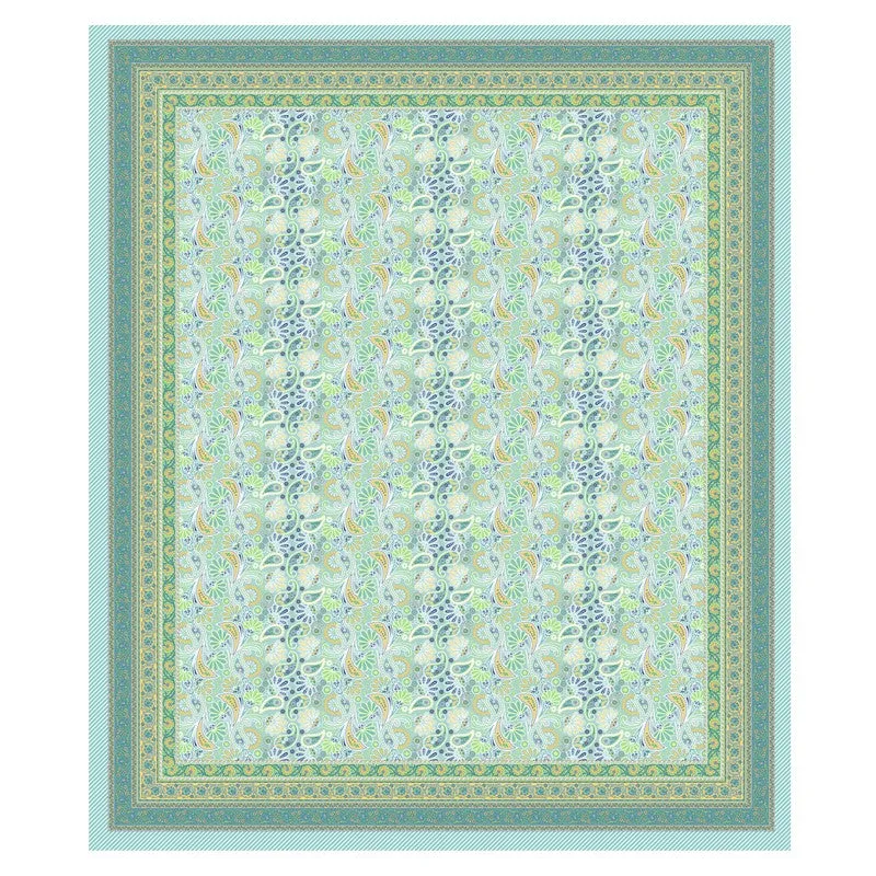 Royal Pattern Cotton Bedsheet (Blue,Green,White) - 120 TC media 4
