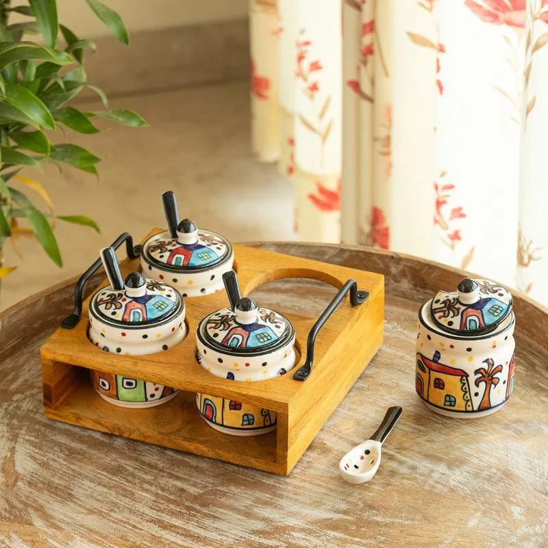Folkcraft Ceramic Jar Set - Nine Piece Set media 1