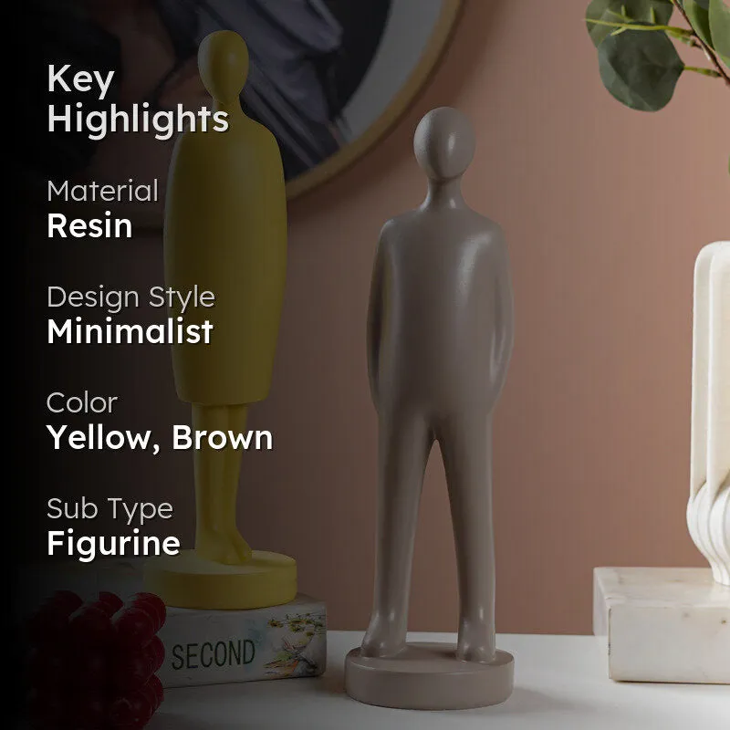 In Harmony Painted Resin Showpiece (Yellow & Brown) - Set Of Two media 2