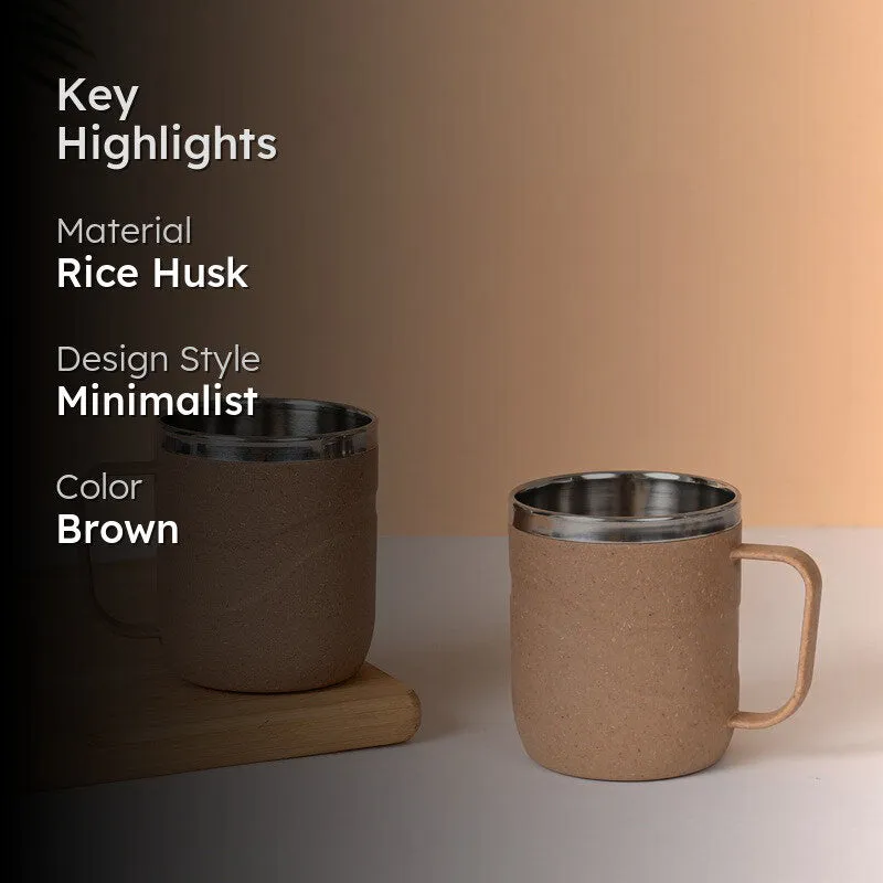 Timberglow Rice Husk Coffee Mug (250 mL Each) - Set Of Two media 2