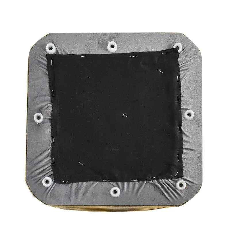 Aureum Solid Velvet Pouffe - Grey media 6