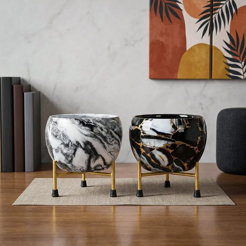Fluid Lines Pots & Planters - Set of Two media 1