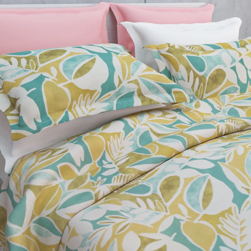Spa Florals Cotton Bedsheet (Green) - 144 TC media 10
